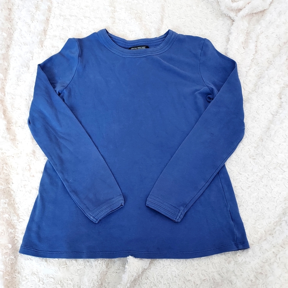 Central Park West Blue long sleeve top Large Capsule Fall Wardrobe Minimalist